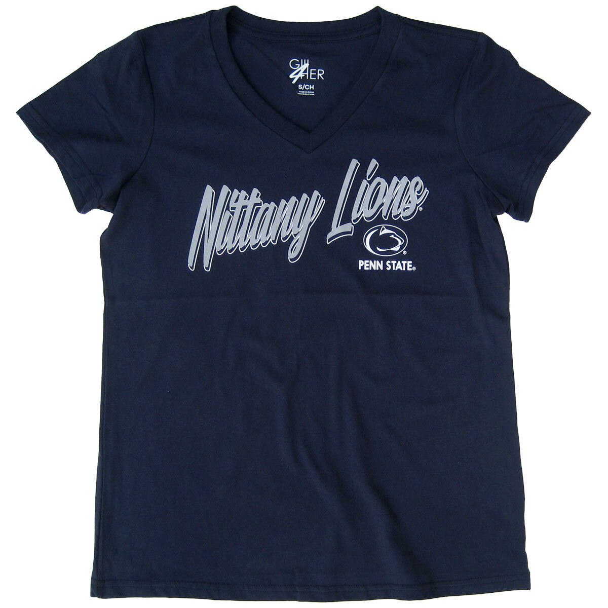 women's navy short sleeve v-neck t-shirt Penn State Nittany Lions
